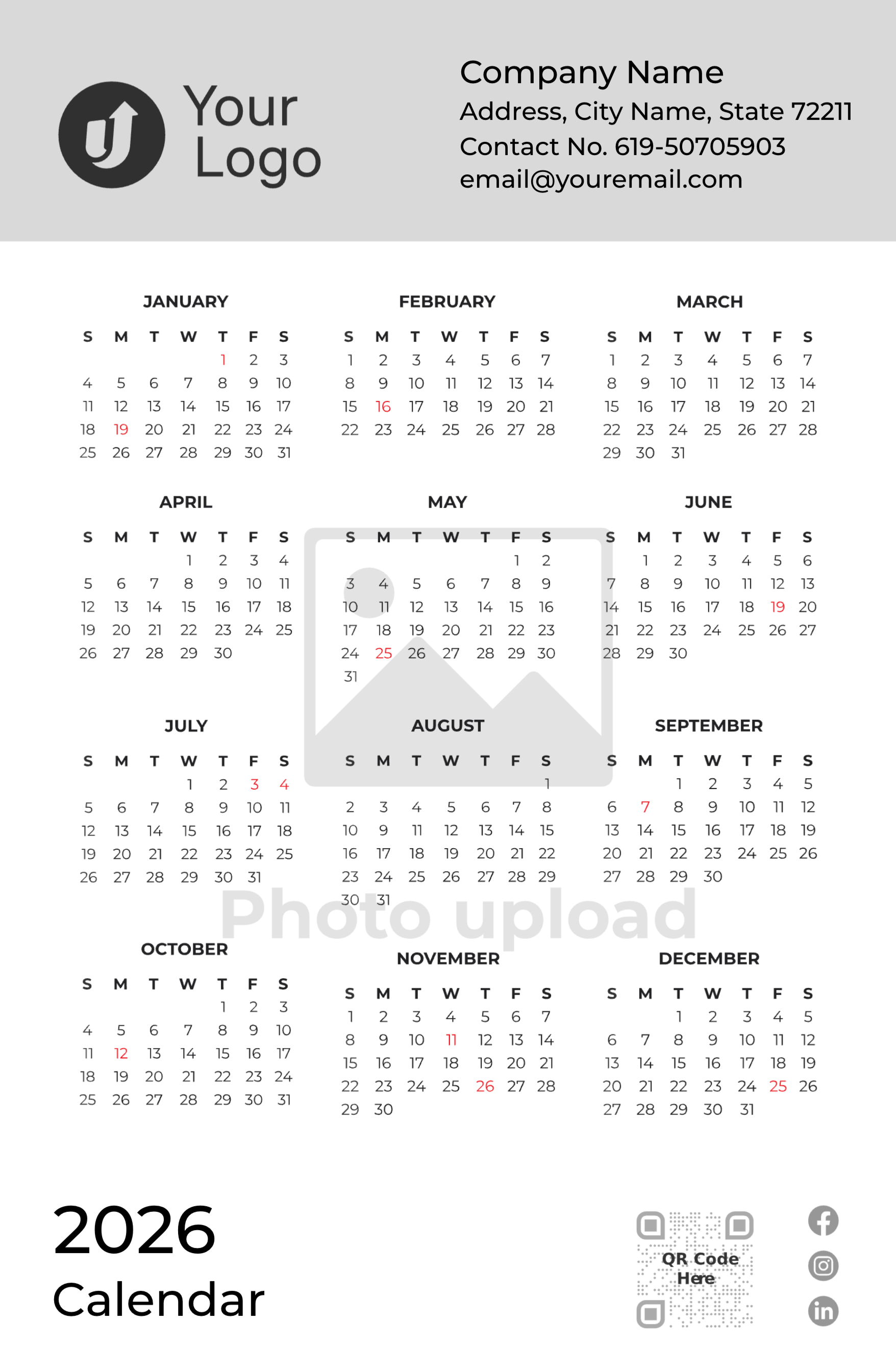 Calendar Design Template