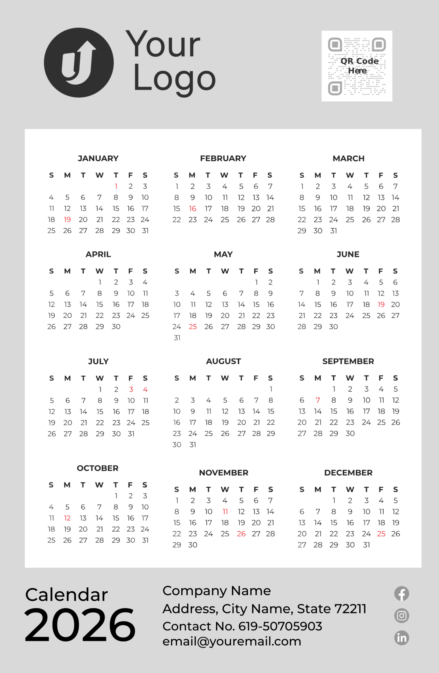 Calendar Design Template