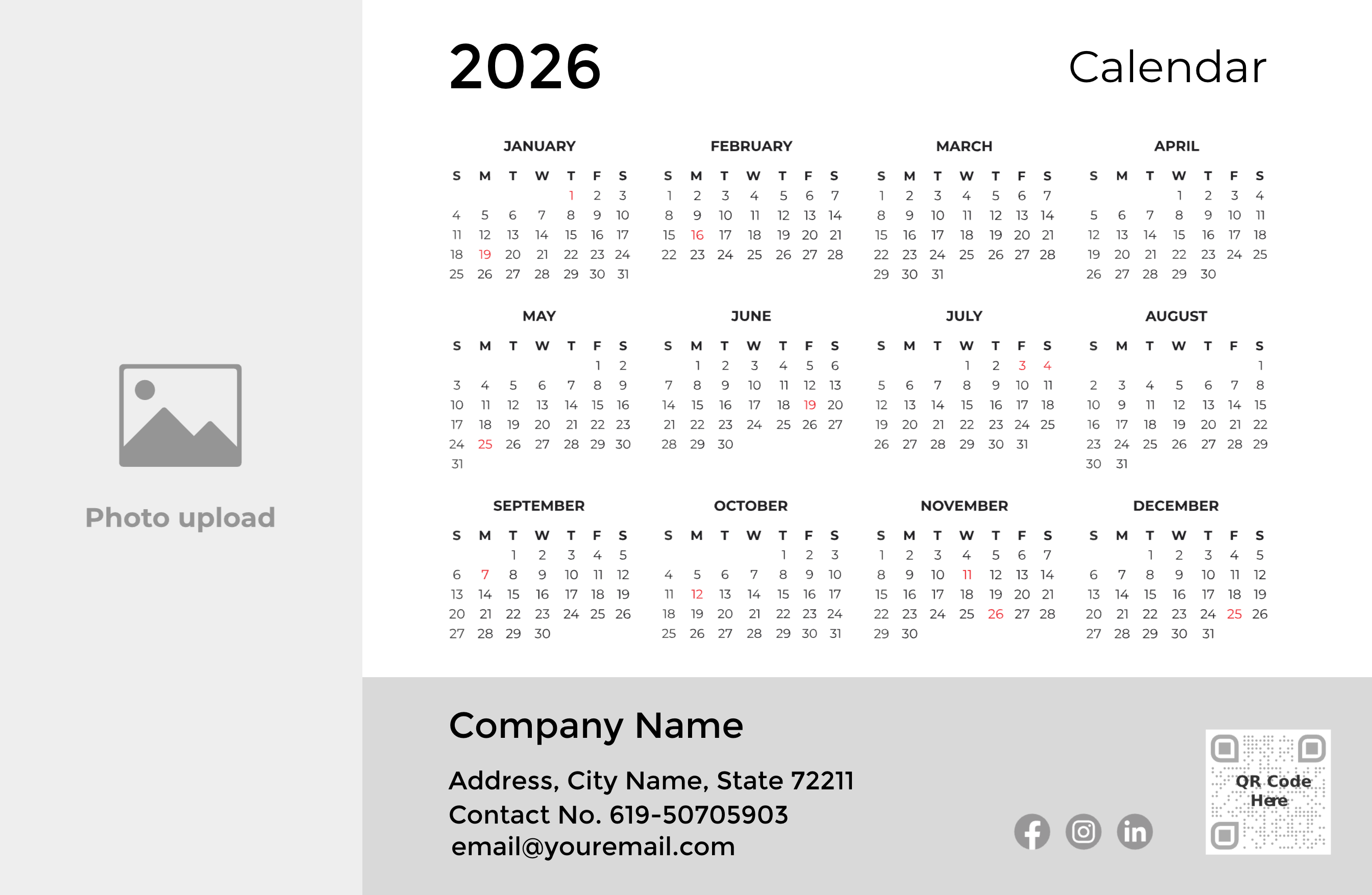 Calendar Design Template