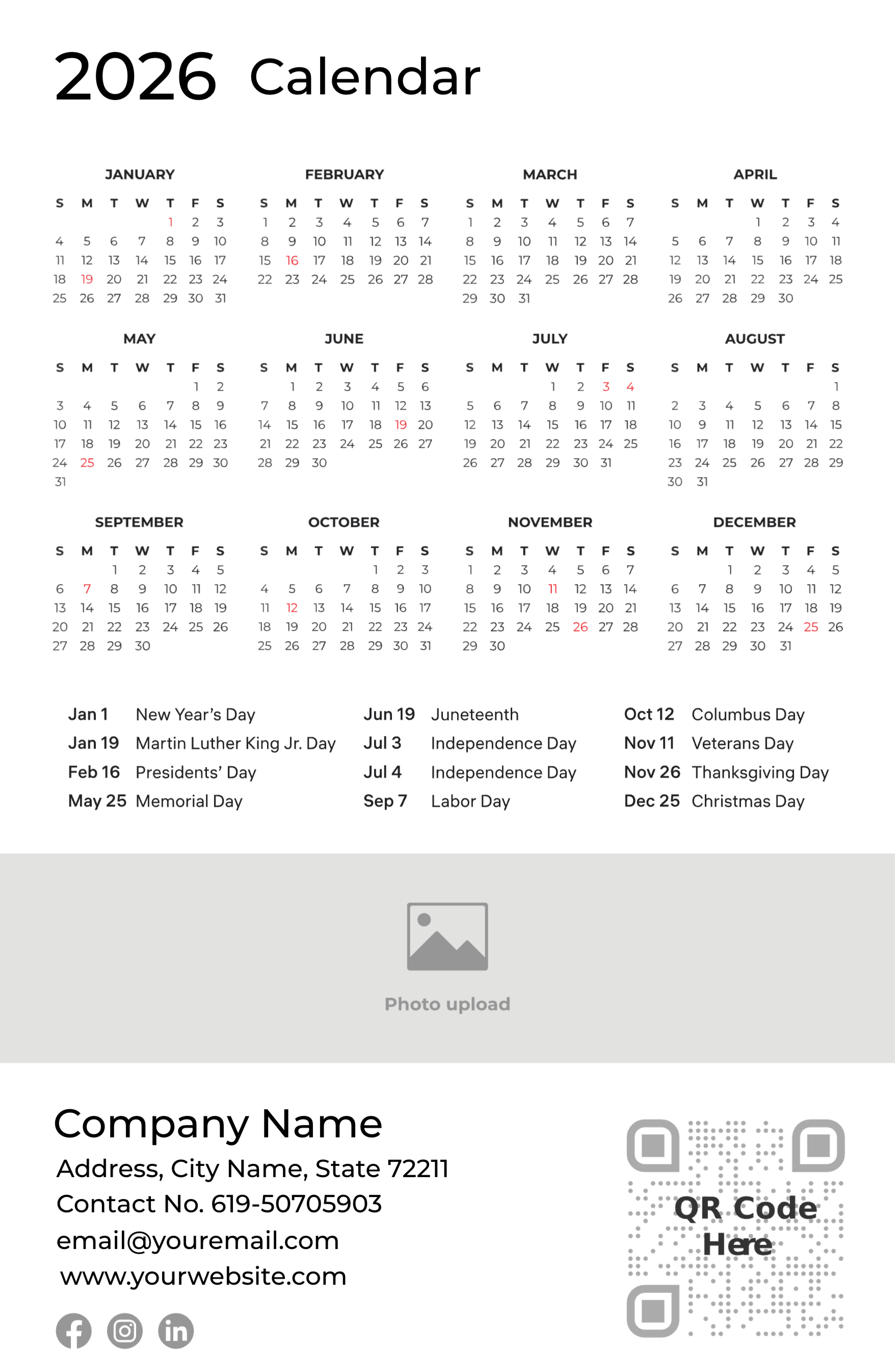Calendar Design Template