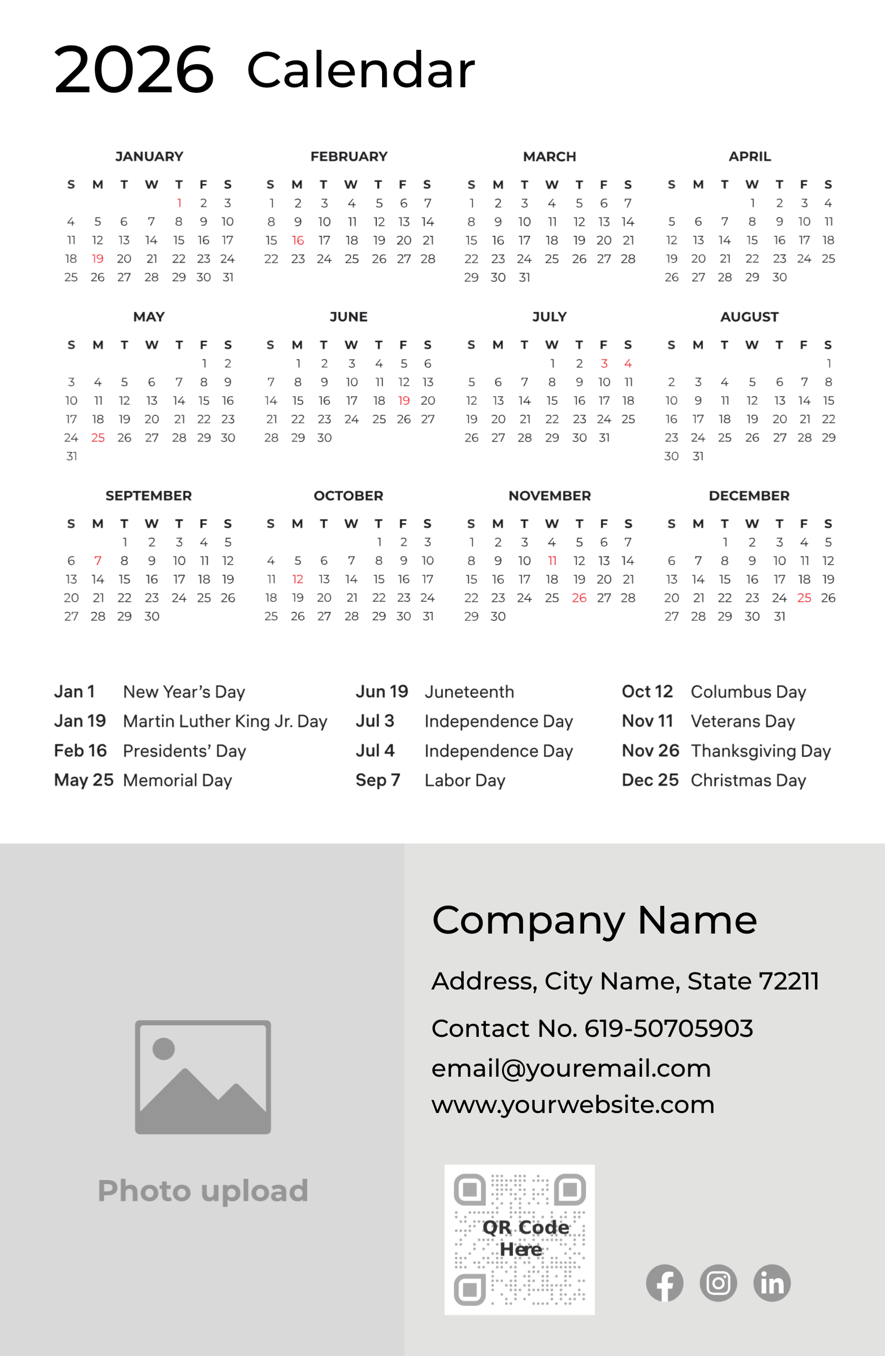 Calendar Design Template