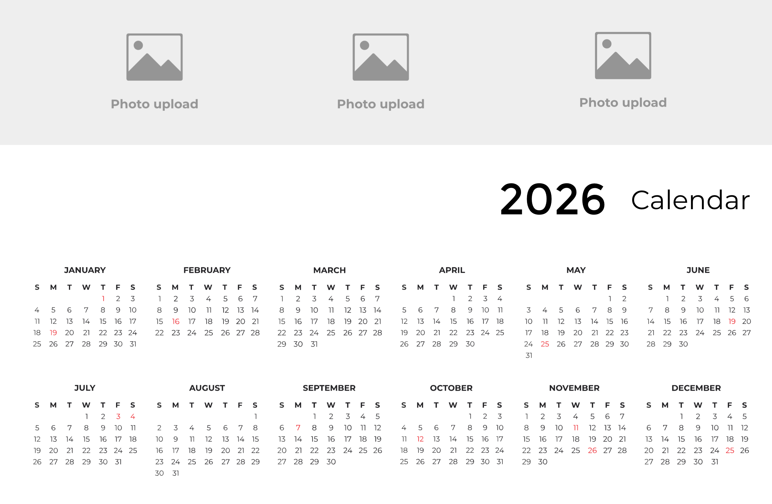 Calendar Design Template
