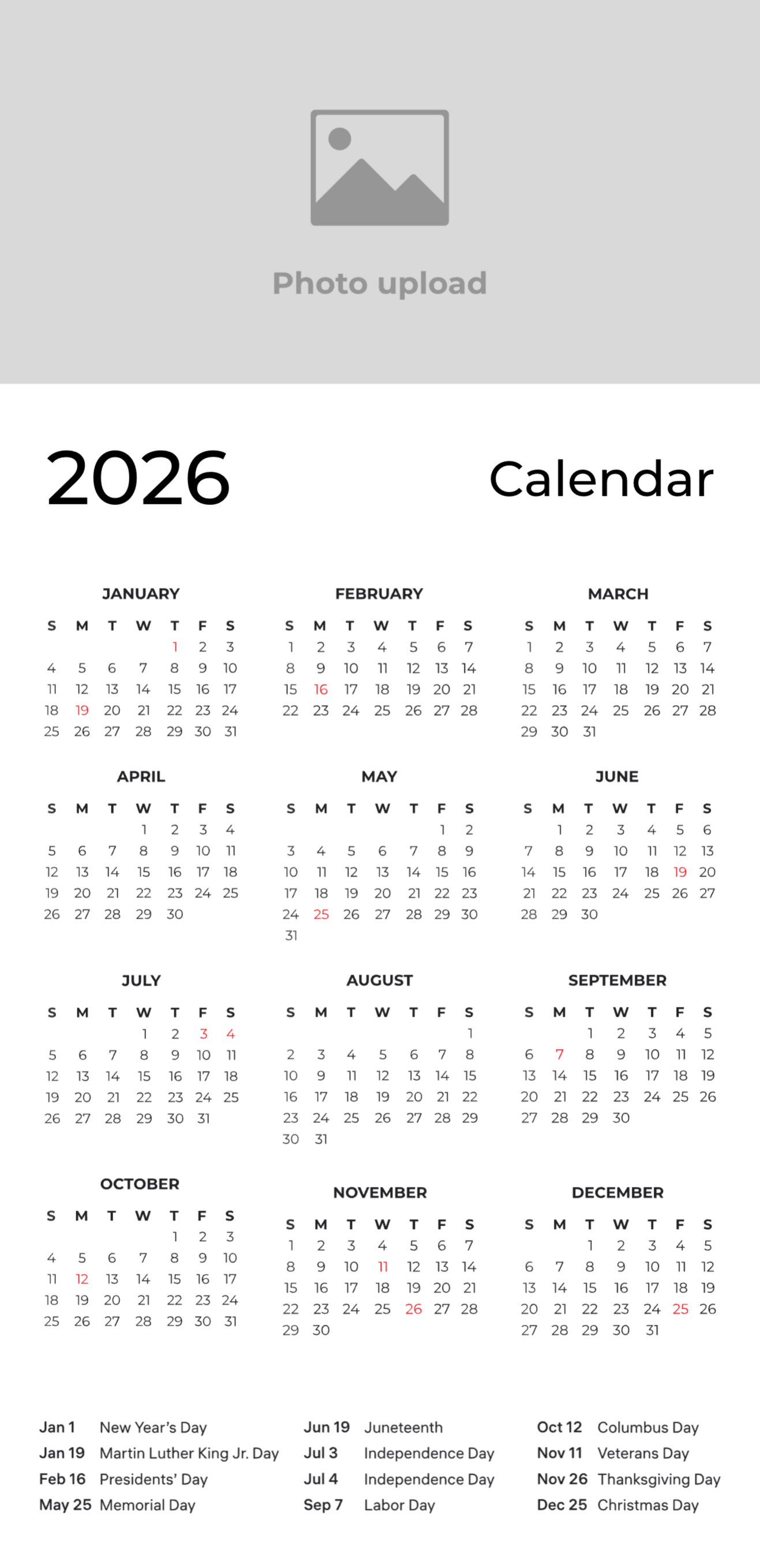 Calendar Design Template